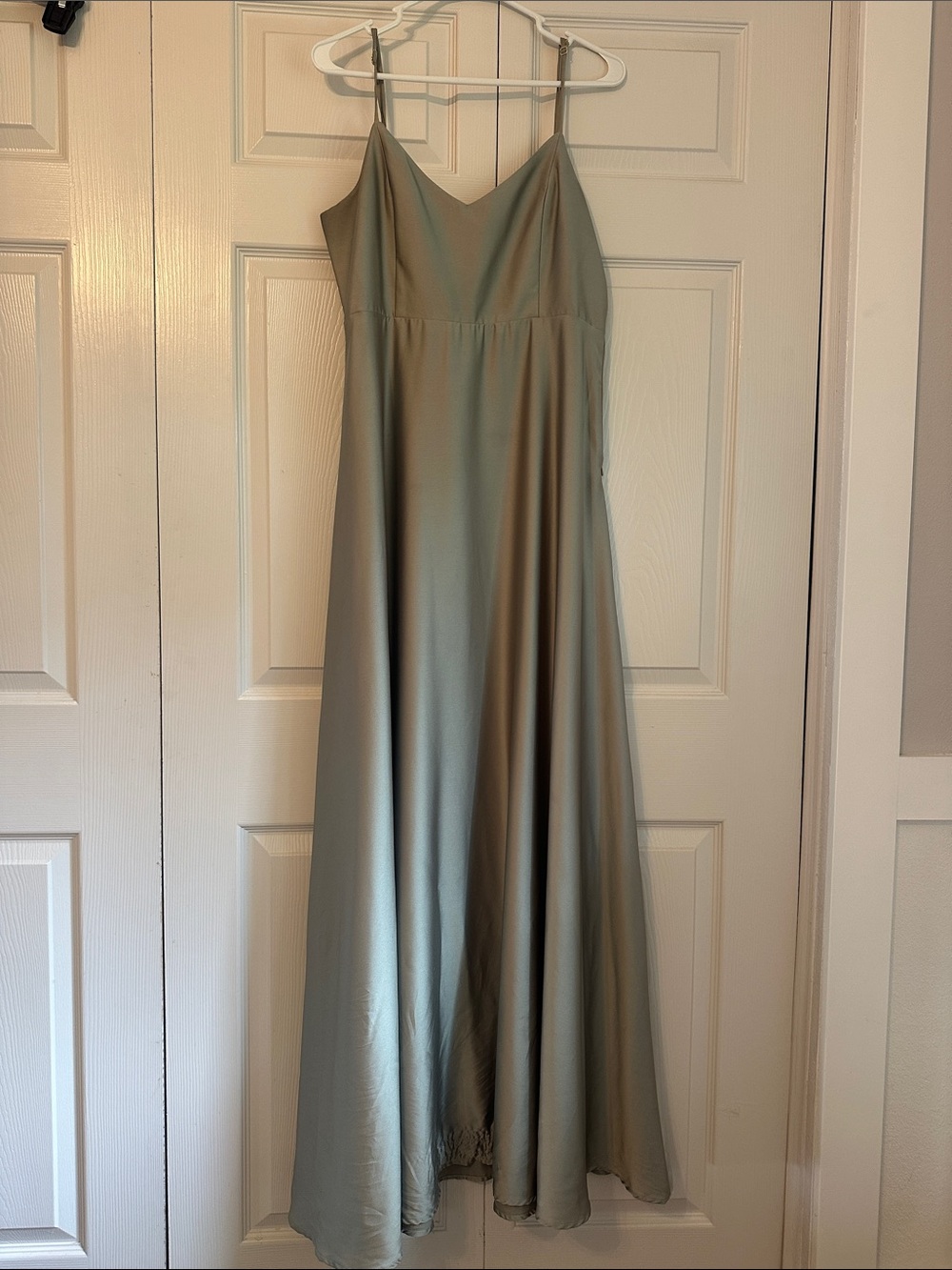 Show Me Your MuMu Sage Green Satin Slip Maxi Dress